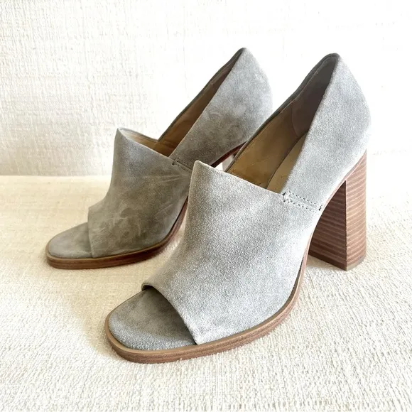 Rag &amp; Bone Myra Lofty Stacked Heels in Gray Suede EU Size 37