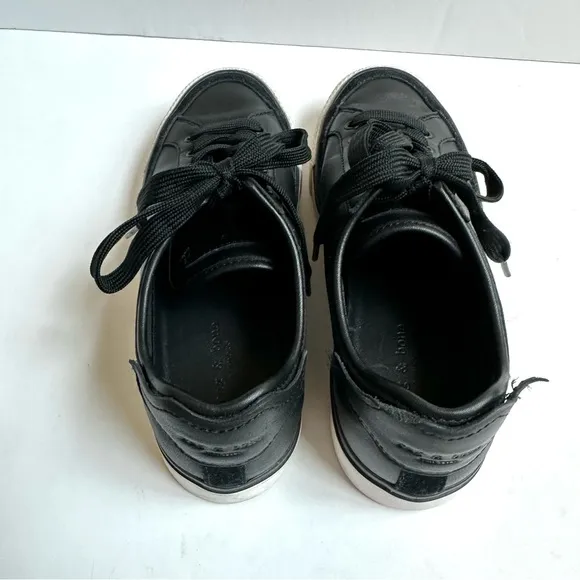 Rag &amp; Bone  RB Army Low Black Leather Sneaker 36.5 6.5