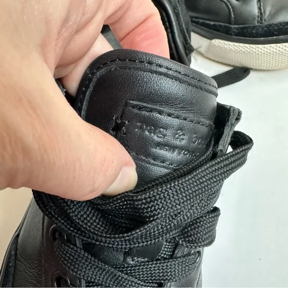 Rag &amp; Bone  RB Army Low Black Leather Sneaker 36.5 6.5