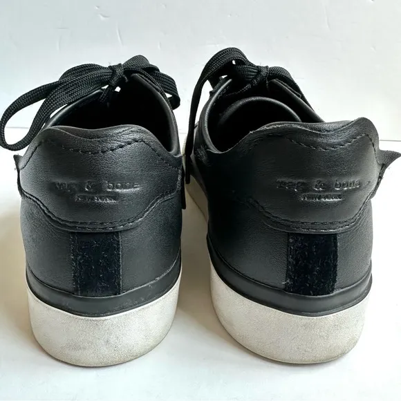 Rag &amp; Bone  RB Army Low Black Leather Sneaker 36.5 6.5