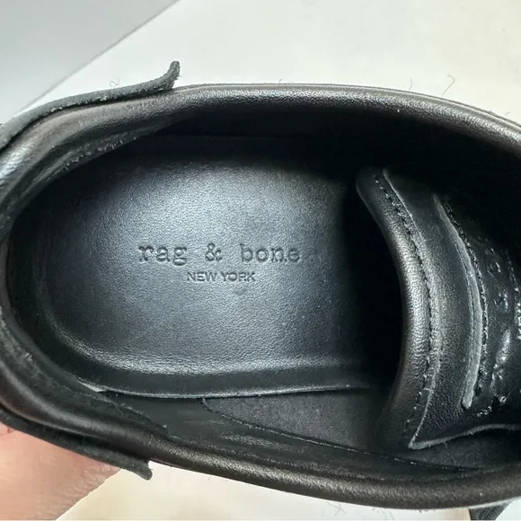 Rag &amp; Bone  RB Army Low Black Leather Sneaker 36.5 6.5