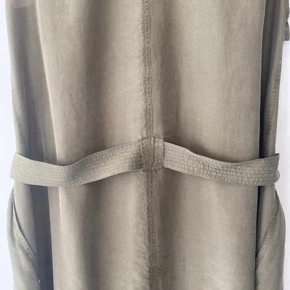 rag &amp; born, silk, light weight trench dress Olive Green Modern Ragged Like New
