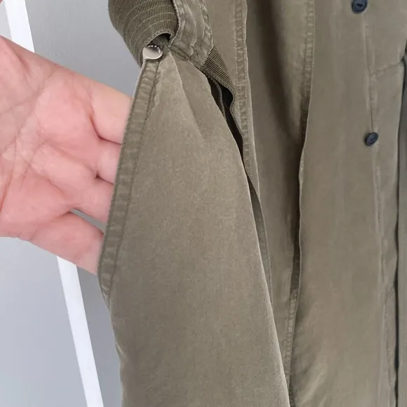 rag &amp; born, silk, light weight trench dress Olive Green Modern Ragged Like New