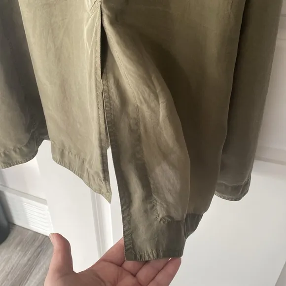 rag &amp; born, silk, light weight trench dress Olive Green Modern Ragged Like New