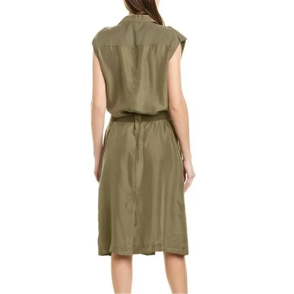 rag &amp; born, silk, light weight trench dress Olive Green Modern Ragged M Like New