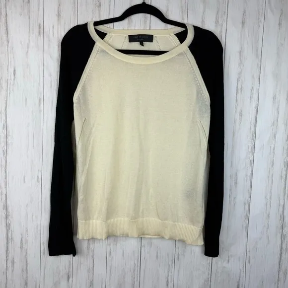 Rag and Bone classic white and black sweater Medium.