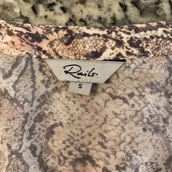Rails Pink Cream Karla Python Print Blouson Dress Small S AB9