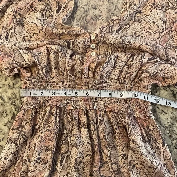 Rails Pink Cream Karla Python Print Blouson Dress Small S AB9