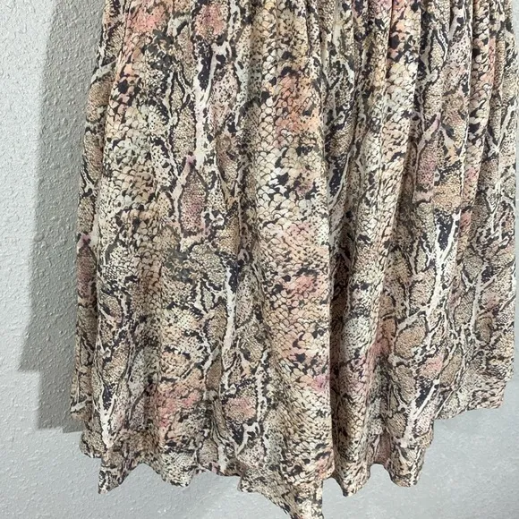Rails Pink Cream Karla Python Print Blouson Dress Small S AB9