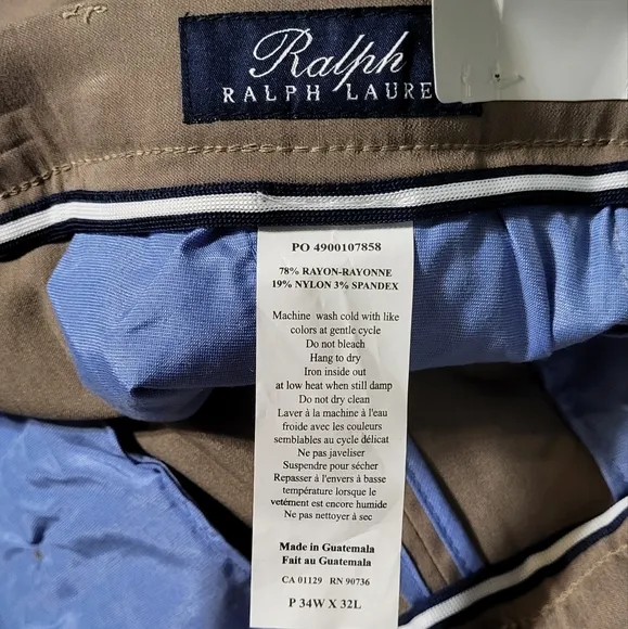 Ralph by Ralph Lauren Men's Tan NWT Modern Fit Dress Pants Size 34X32