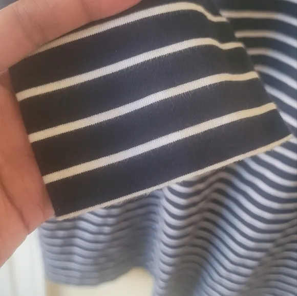 Ralph Lauren Blue White Striped Long Sleeve Dress With Arm Pocket Size L