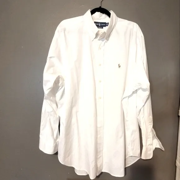 Ralph Lauren Mens Classic Fit White Dress Shirt 17.5 34/35