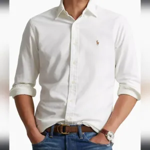 Ralph Lauren Mens Classic Fit White Dress Shirt 17.5 34/35