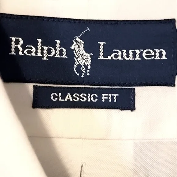 Ralph Lauren Mens Classic Fit White Dress Shirt 17.5 34/35
