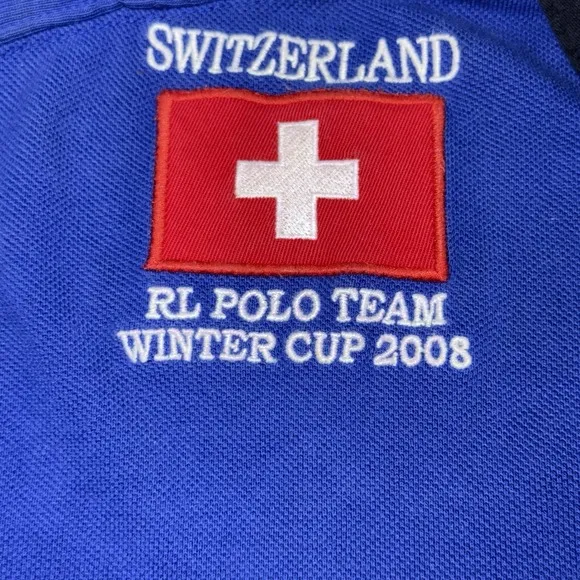 Ralph Lauren Switzerland Winter Cup 2008 Mens Short Sleeve Polo Size Large