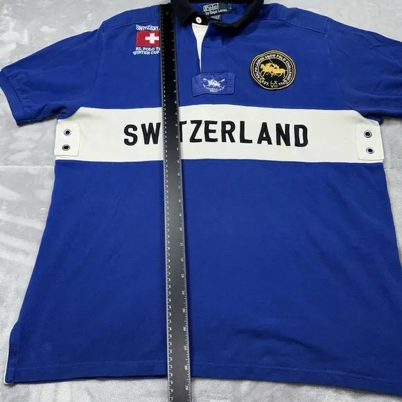 Ralph Lauren Switzerland Winter Cup 2008 Mens Short Sleeve Polo Size Large