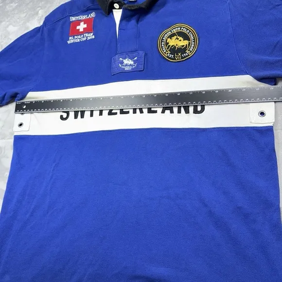 Ralph Lauren Switzerland Winter Cup 2008 Mens Short Sleeve Polo Size Large