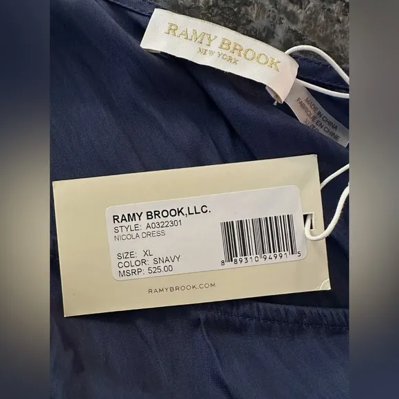 Ramy Brook Nicola Maxi Dress in Navy Size XL NWT