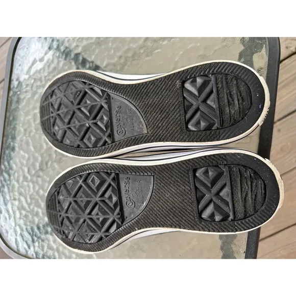 Rare Converse All Star Metallic Toe Cap Sneakers Black Casual Shoes Woman's 9.5