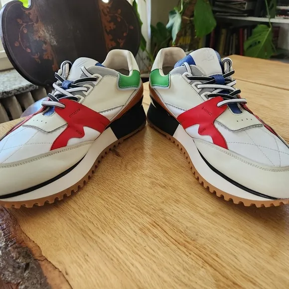 RARE Leizilei Calf Leather Sneakers Mens Size 12 Colorful Platform Shoes Y2k