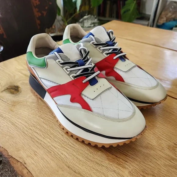 RARE Leizilei Calf Leather Sneakers Mens Size 12 Colorful Platform Shoes Y2k