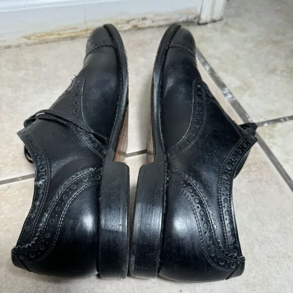 RARE MINT Allen Edmonds Rogue Men's 10.5 D USA Cap Toe Black Leather Dress Shoes