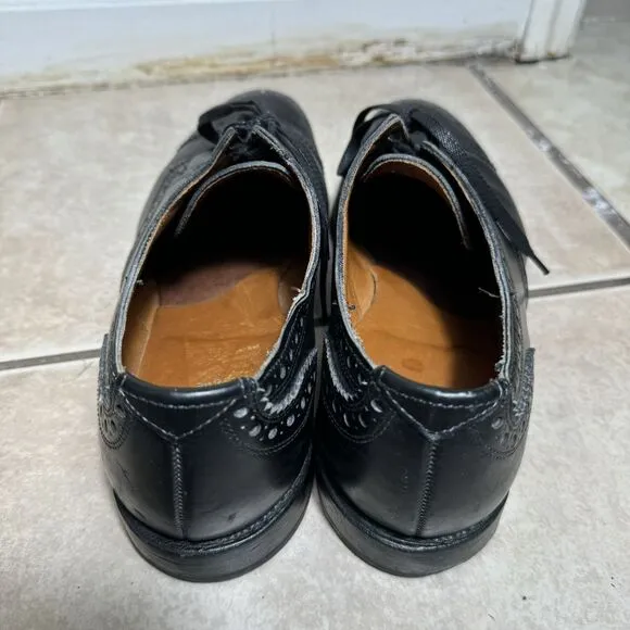 RARE MINT Allen Edmonds Rogue Men's 10.5 D USA Cap Toe Black Leather Dress Shoes