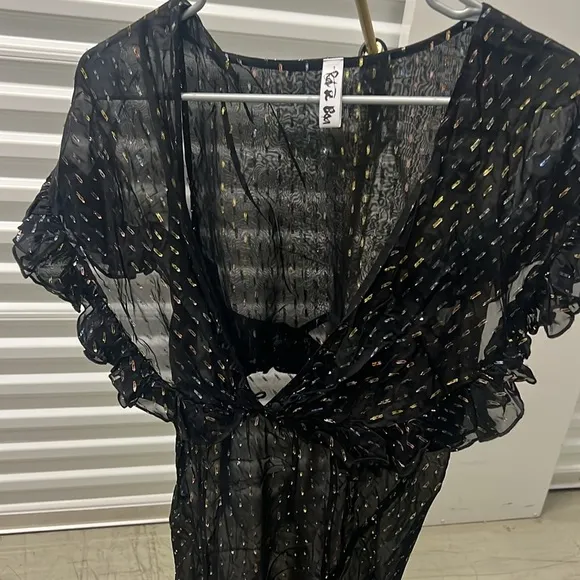 Rat &amp; Boa Giorgia Black Sheer maxi Dress size medium