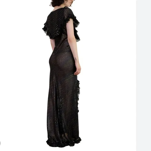 Rat &amp; Boa Giorgia Black Sheer maxi Dress size medium