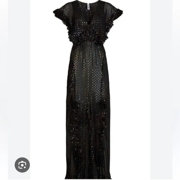 Rat &amp; Boa Giorgia Black Sheer maxi Dress size medium