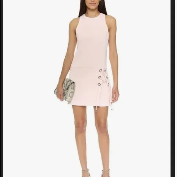 Rebecca Minkoff Elegant Pink Sleeveless mini dress with rope detail