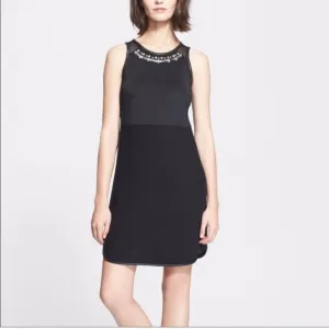 Rebecca Taylor Black Modern Embellished Dress Size 6