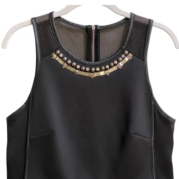 Rebecca Taylor Black Modern Embellished Dress Size 6