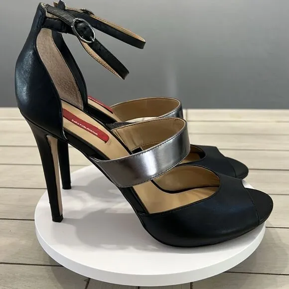 RED Saks Fifth Ave strap heels, size 7.5