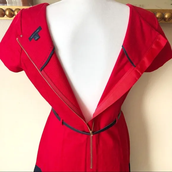 Red Tommy Hilfiger Cotton Belted Dress