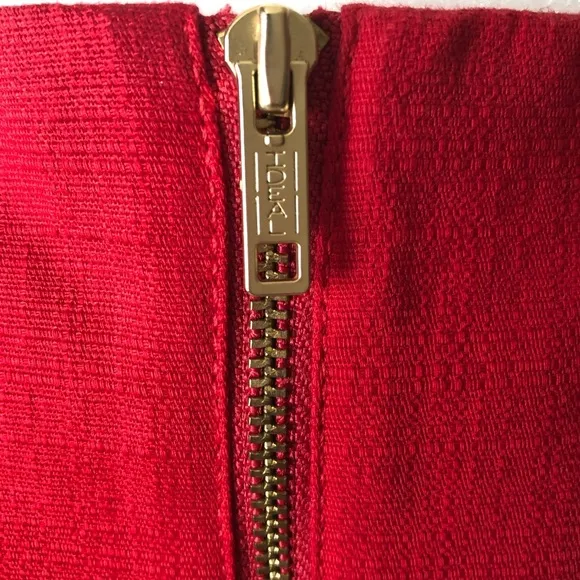 Red Tommy Hilfiger Cotton Belted Dress