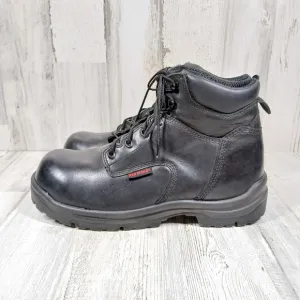 Red Wing Black Leather Steel Toe Industrial Work Boots Men's #385