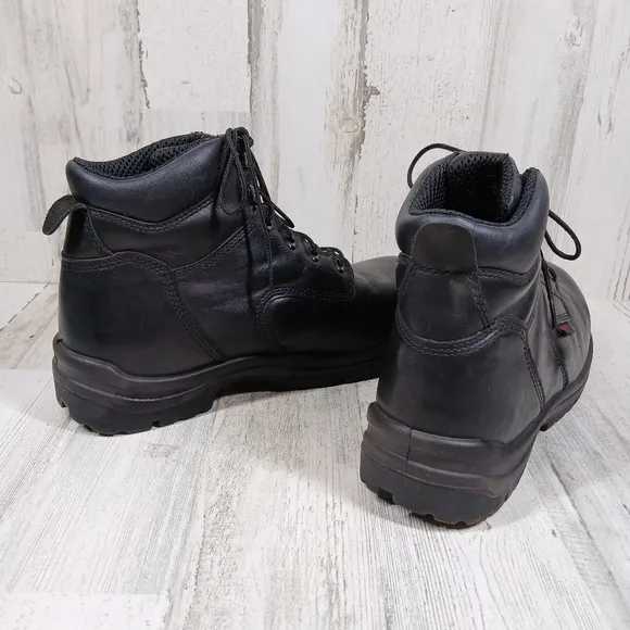 Red Wing Black Leather Steel Toe Industrial Work Boots Men's #385