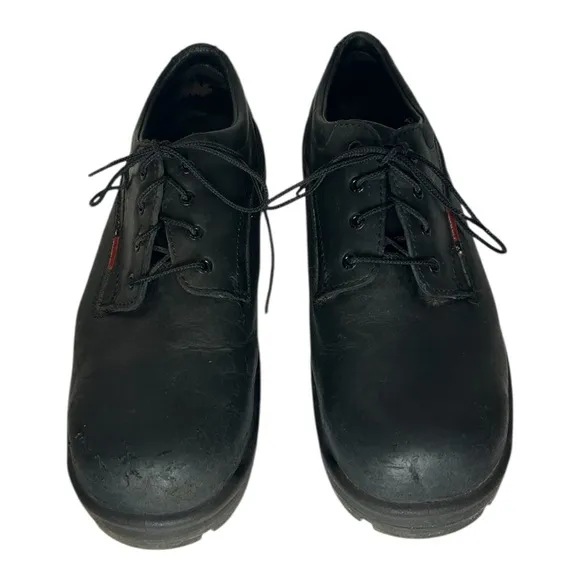 Red Wing King Toe black leather steel toed Oxford oil resistant work shoes.  13D