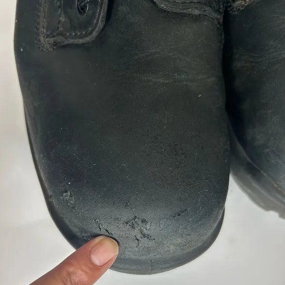 Red Wing King Toe black leather steel toed Oxford oil resistant work shoes.  13D