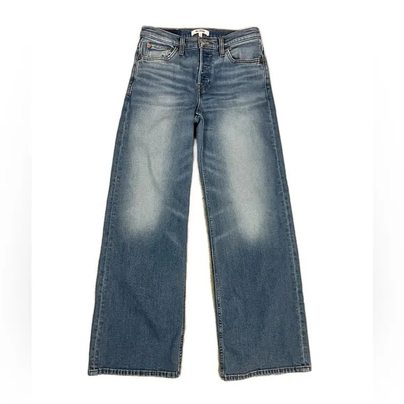 RE/DONE Women’s Mid-Rise Wide Leg Medium Wash Denim Jeans- Size 25