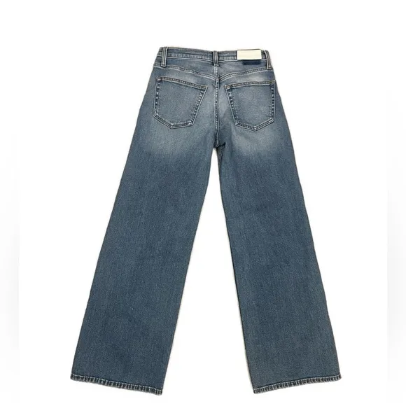 RE/DONE Women’s Mid-Rise Wide Leg Medium Wash Denim Jeans- Size 25