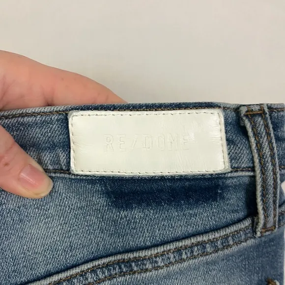 RE/DONE Women’s Mid-Rise Wide Leg Medium Wash Denim Jeans- Size 25