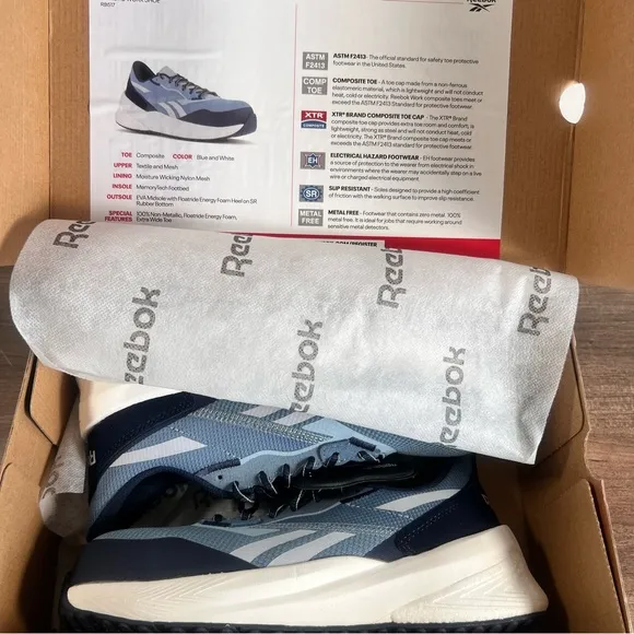 REEBOK Floatride Energy Daily Women's Composite Toe Shoe Size 7.5 Wide #B1220A