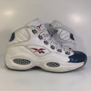 Reebok Question Mid White Blue Toe Retro 2012 J82534 Size 9.5 No Box Iverson
