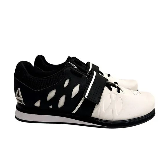 Reebok SZ 9M Legacy Lifter PR Shoes Wht/Blk Powerlifting Weightlifting Crossfit