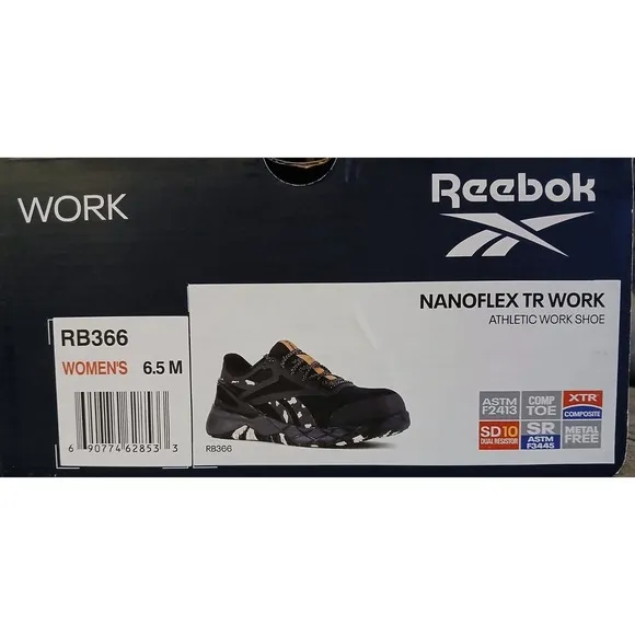 Reebok Work NanoFlex TR RB366 Women's 6.5M Composite Toe Work Shoes NEW #827