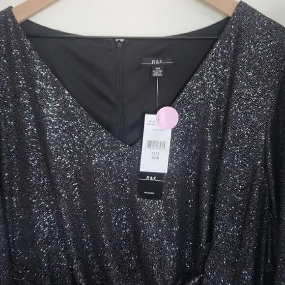 Regal Shimmer Sparkle Frosted Formal Dress Size 18W Retro Glam Modern Royalty