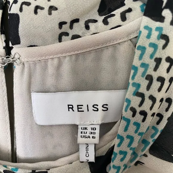 REISS Ardelle Geo Heart Mini Dress Long Sleeve Size 6