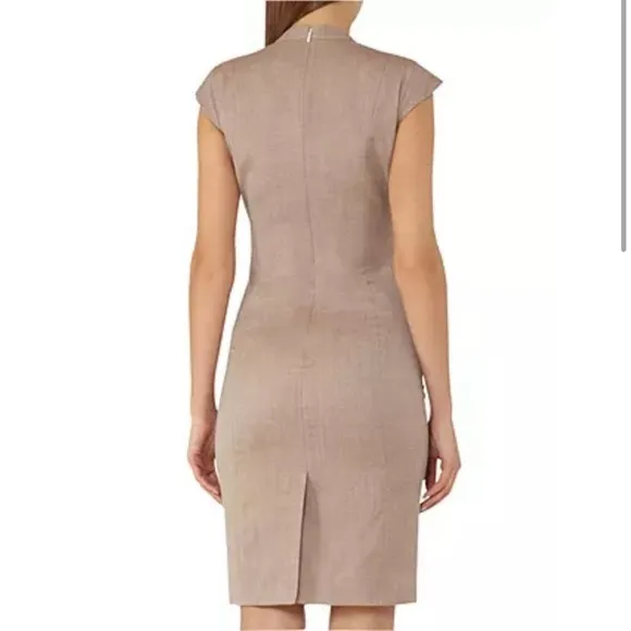 REISS Turner Fitted Shift Dress in Burnt Rose size 8